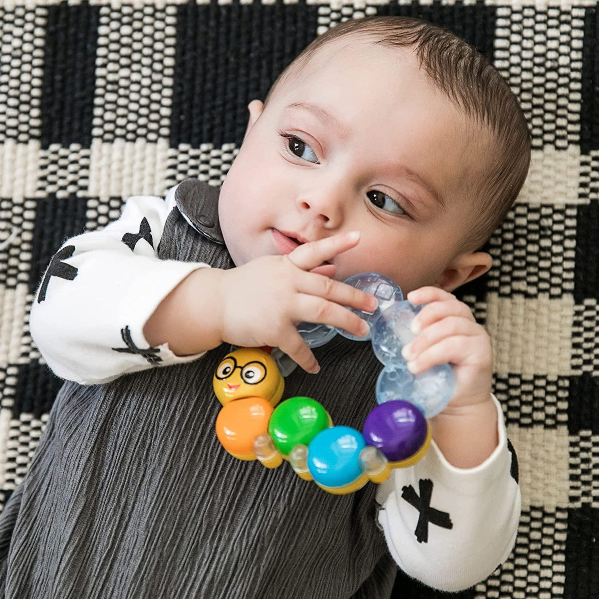 Baby Soothing Silicon Teether Smooth Teething Caterpillar Water Filled and Soft