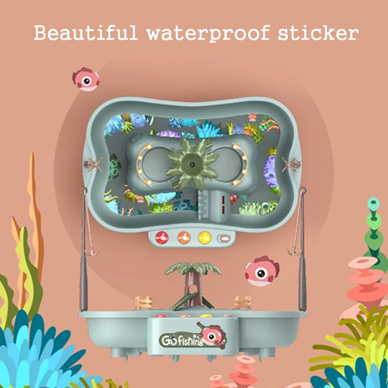 Fishing Game Toys with Slideway, Electronic Toy Fishing Set, Educational Toys for Kids Toddlers Gift for Baby